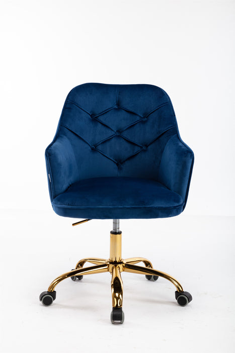 Coolmore Velvet Swivel Shell Chair For Living Room, Office Chair, Modern Leisure Arm Chair Navy