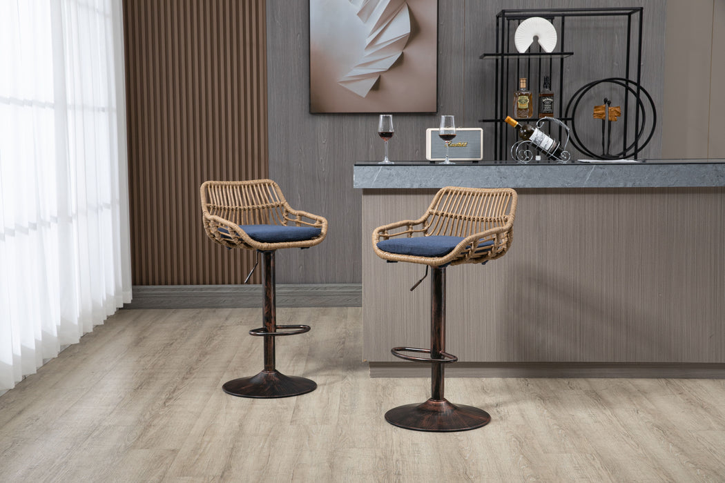 Coolmore Swivel Bar Stools (Set of 2) Adjustable Counter Height Chairs With Footrest For Dining Room