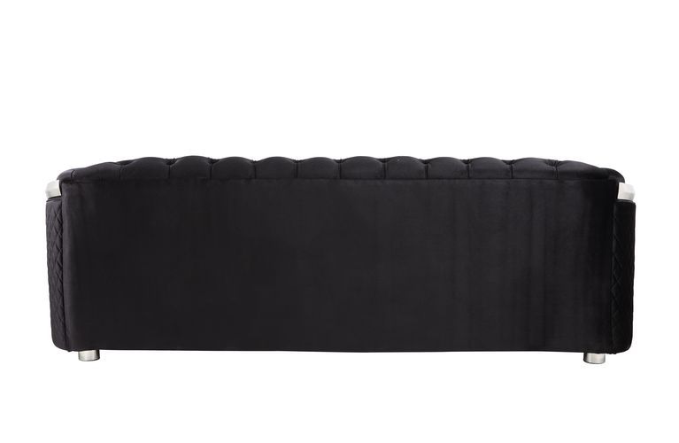 Pyroden - Sofa - Black Velvet & Chrome Finish Unique Piece Furniture