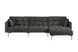 Duzzy - Sectional Sofa - Dark Gray Fabric Unique Piece Furniture