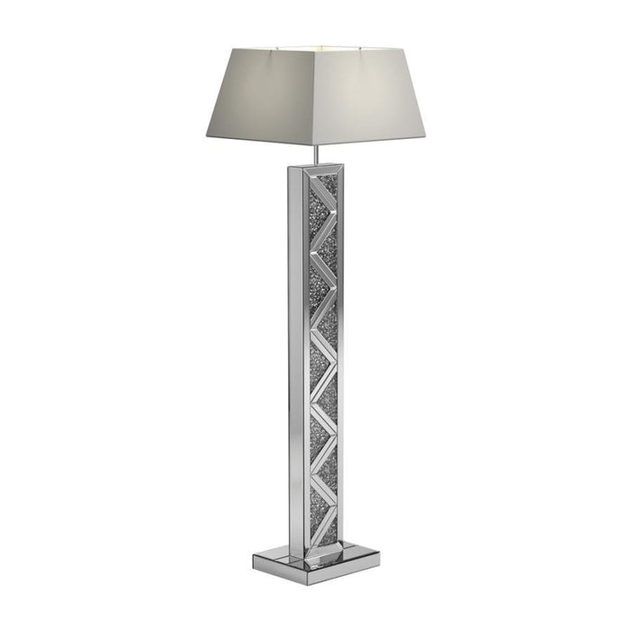 Carmen - Geometric Base Floor Lamp - Silver Unique Piece Furniture