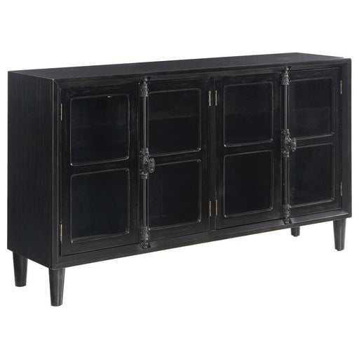 Sylvia - 4-Door Accent Cabinet - Black Unique Piece Furniture