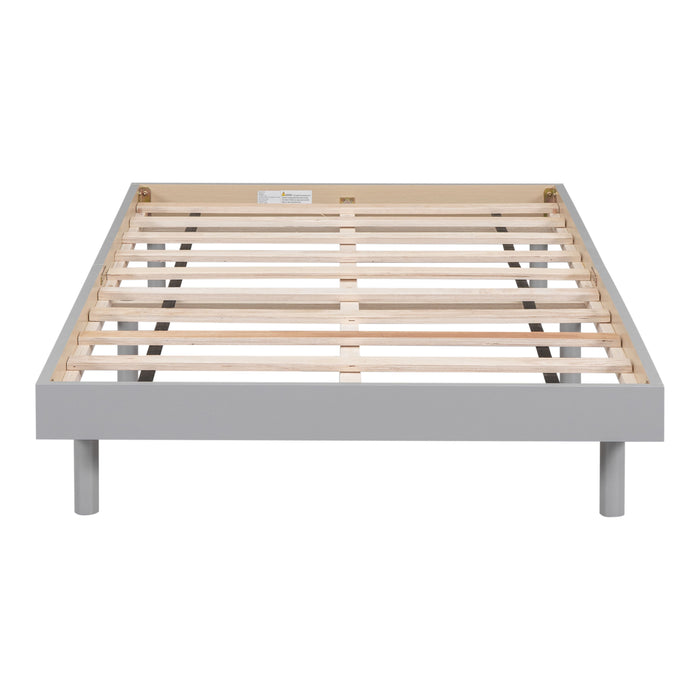 Modern Design Twin Size Floating Platform Bed Frame For Grey Color