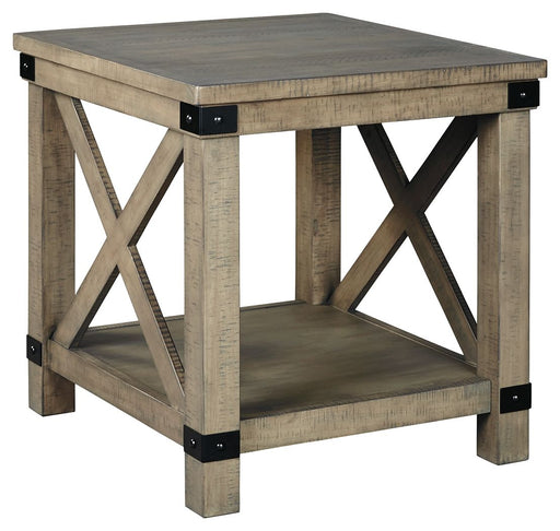 Aldwin - Gray - Rectangular End Table - Crossbuck Styling Unique Piece Furniture