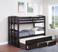 Kensington - Twin Over Twin Bunk Bed With Trundle - Cappuccino Unique Piece Furniture