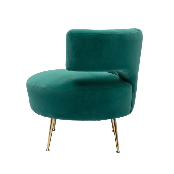 Coolmore Accent Chair, Leisure Single Chair With Golden Feet - Emerald Green