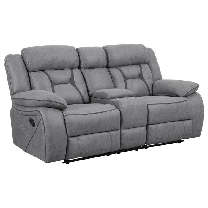 Higgins - Pillow Top Arm Motion Loveseat with Console Unique Piece Furniture