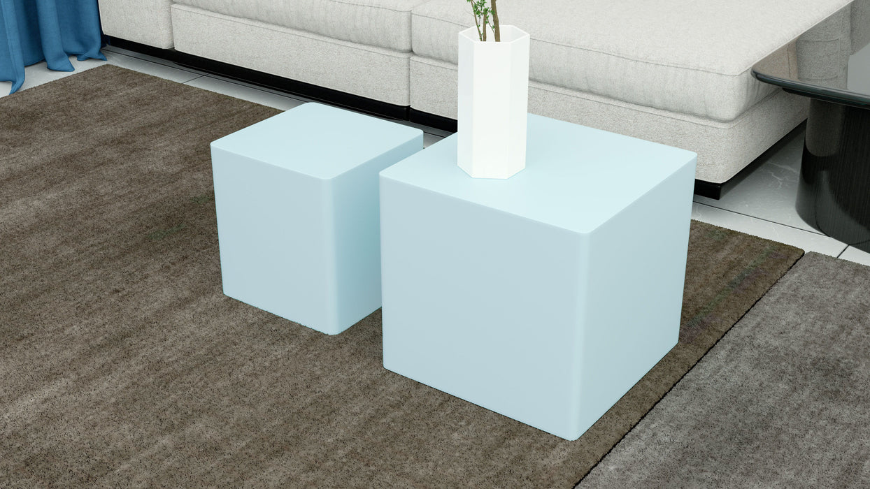 Nesting Table (Set of 2) MDF Side Table Blue