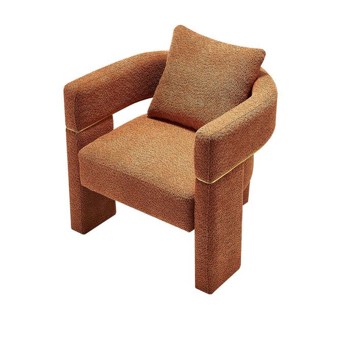 30.51" Wide Boucle Upholstered Accent Chair - Orange