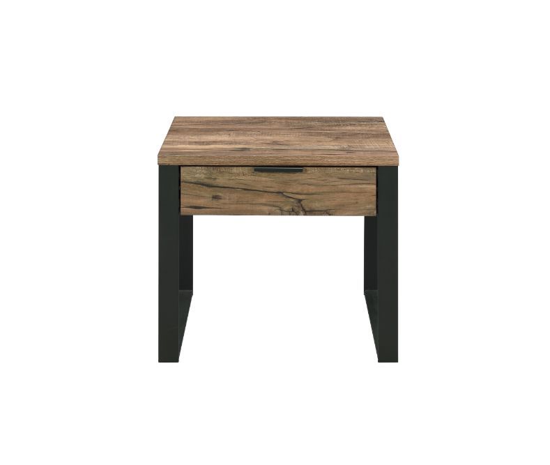 Aflo - End Table - Weathered Oak & Black Finish Unique Piece Furniture