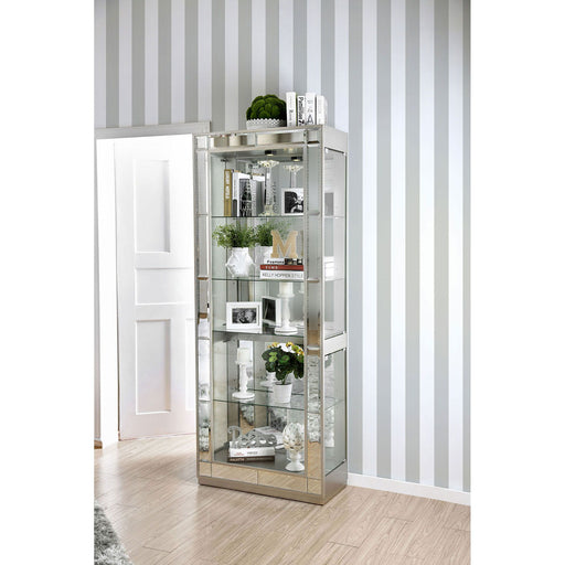 Carrollton - Curio Cabinet - Pearl Silver Unique Piece Furniture