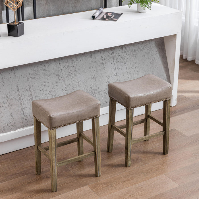 A&A Furniture - Counter Height Bar Stools For Kitchen (Set Of 2) - Gray