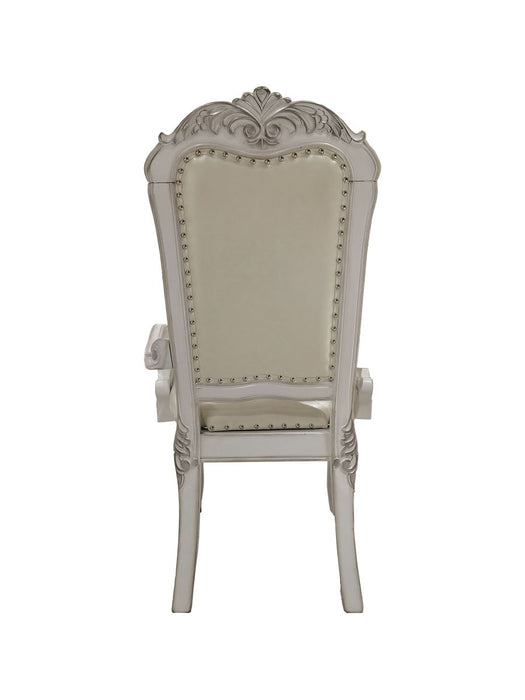 Acme Dresden Arm Chair (Set of 2) In PU & Bone White Finish