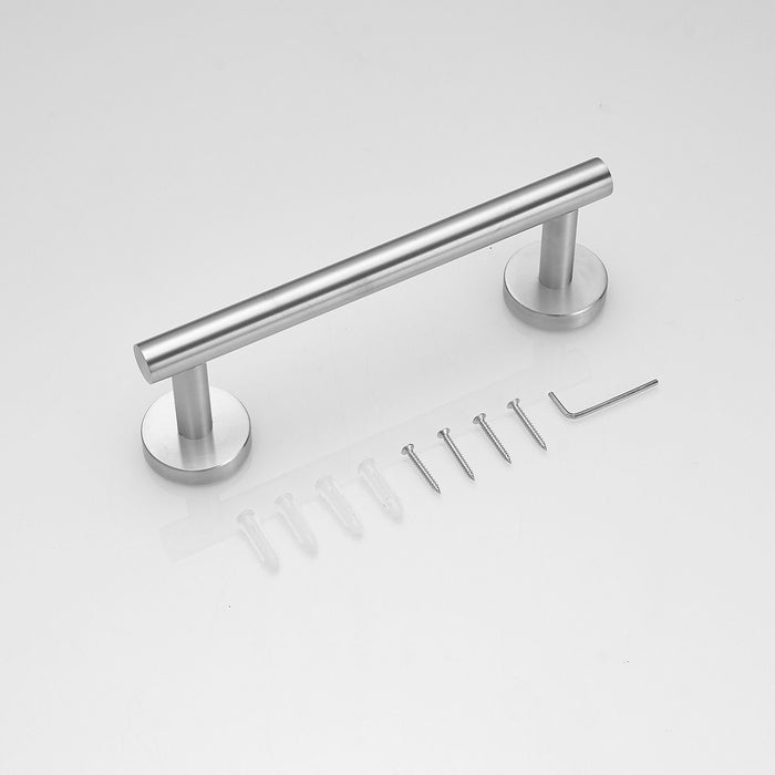 Single Post Wall Mounted Towel Bar Toilet Paper Holder In Brushed Nickel