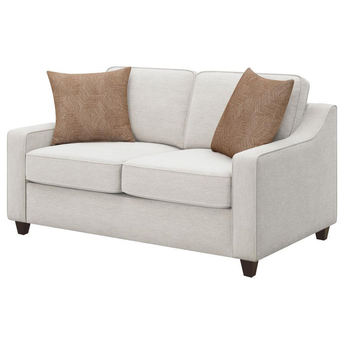 Christine - Upholstered Cushion Back Loveseat - Beige Unique Piece Furniture