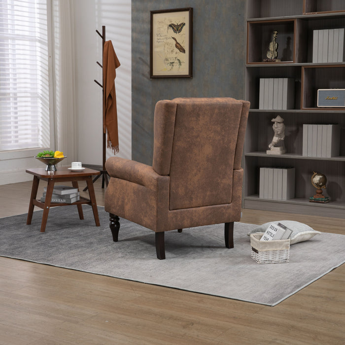 Coolmore Wood Frame Armchair, Modern Accent Chair Lounge Chair For Living Room - Coffee