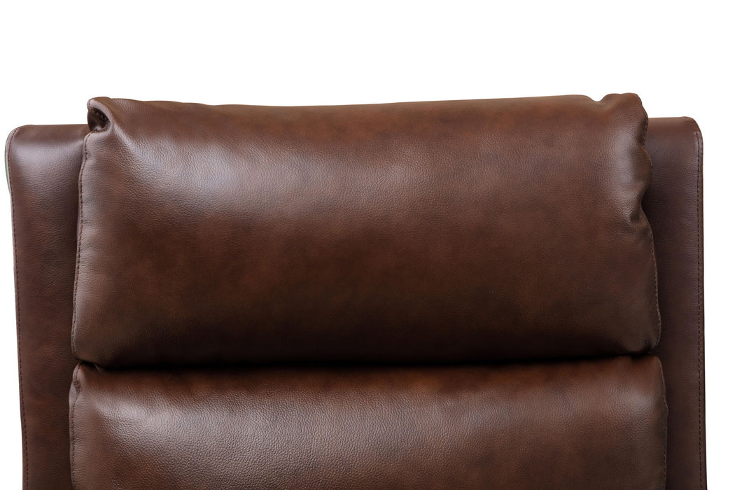 33.5" Wide Genuine Leather Manual Ergonomic Recliner (Leather Material) - Brown