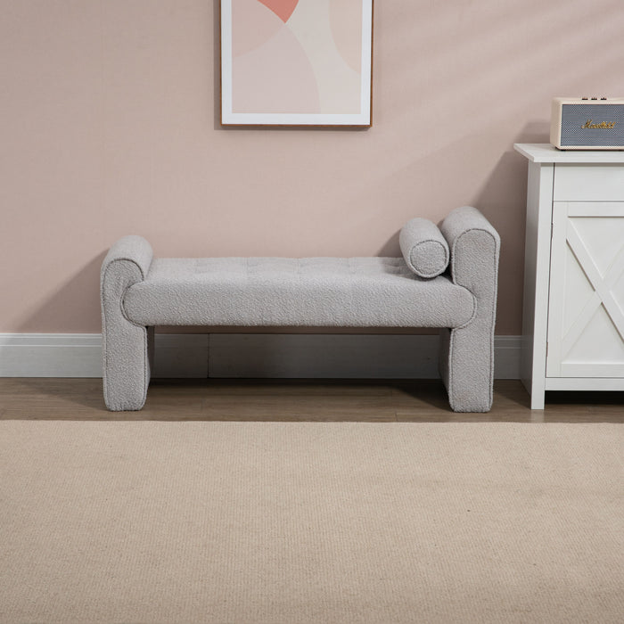 Coolmore Modern Ottoman Bench, Bed Stool Made Of Loop Gauze, End Bed Bench, Footrest For Bedroom, Living Room, End Of Bed