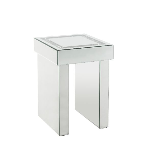 Noralie - End Table - Mirrored & Faux Diamonds - Wood Unique Piece Furniture