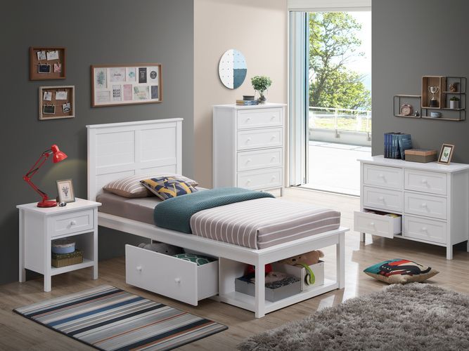 Iolanda - Twin Bed - White Finish Unique Piece Furniture