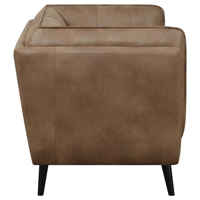 Thatcher - Upholstered Button Tufted Loveseat - Brown Unique Piece Furniture