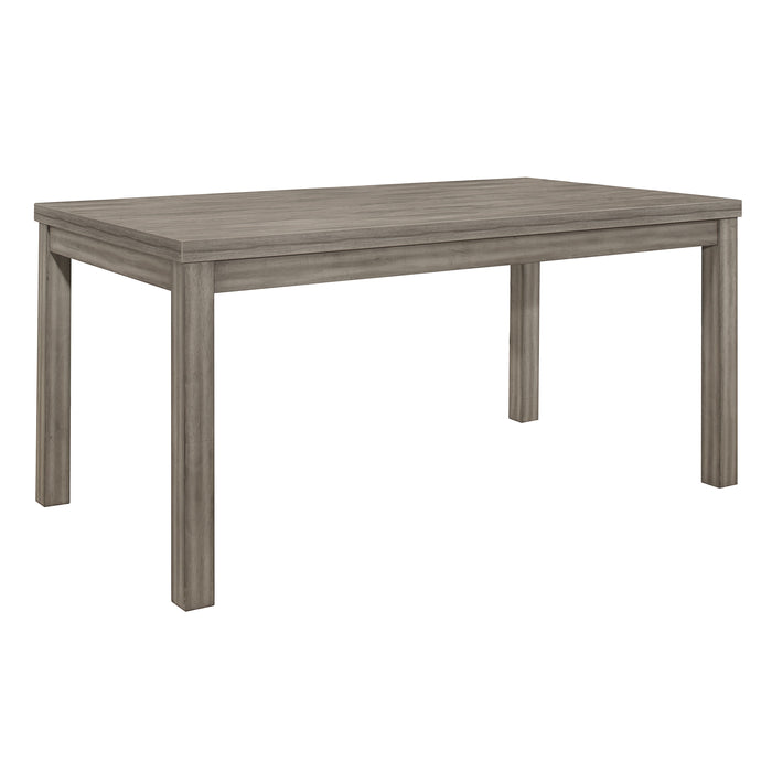 Weathered Gray Finish Rustic Style Dining Table Melamine Top 1 Piece Transitional Framing Wooden Furniture