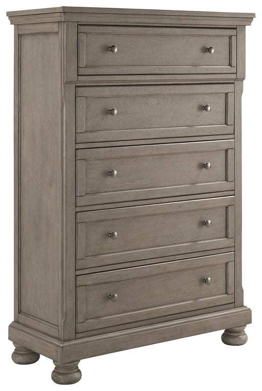 Lettner - Light Gray - Five Drawer Chest - 2-handles Unique Piece Furniture