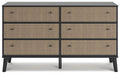 Charlang - Black / Gray - Six Drawer Dresser Unique Piece Furniture
