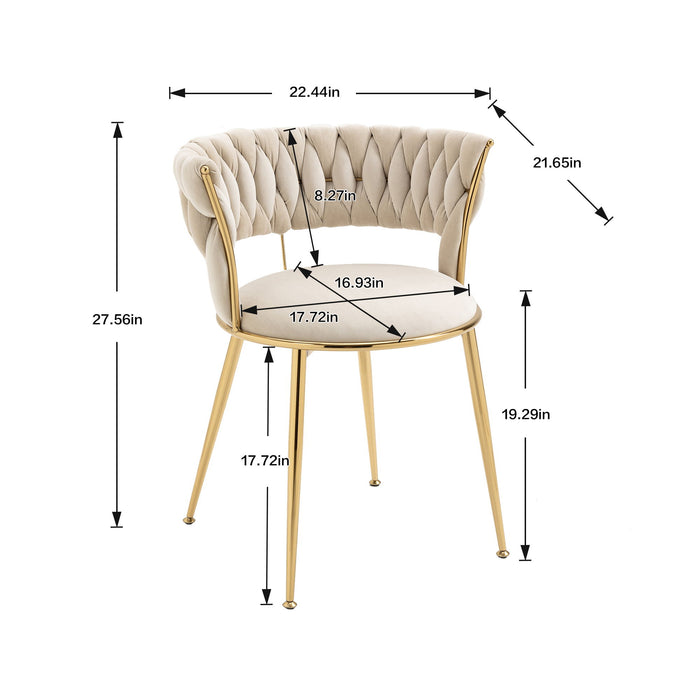 Coolmore Leisure Dining Chairs With (Set of 2) - Ivory