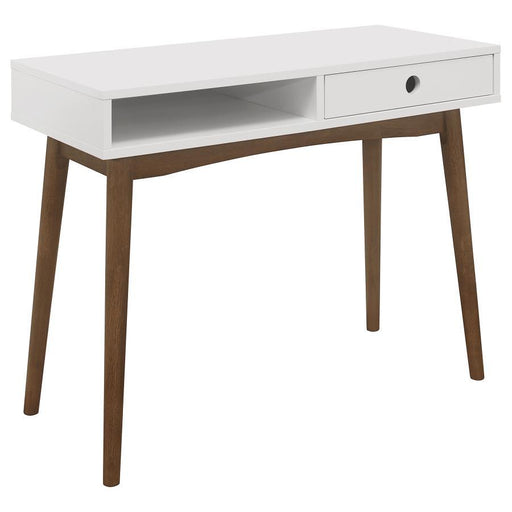 Bradenton - 1-Drawer Writing Desk - White And Walnut Unique Piece Furniture