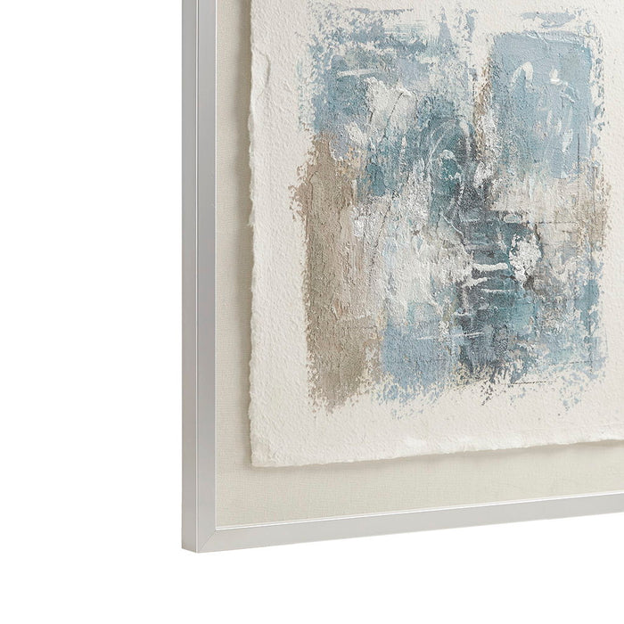 Hand Painted Abstract Framed Glass And Matted Wall Art