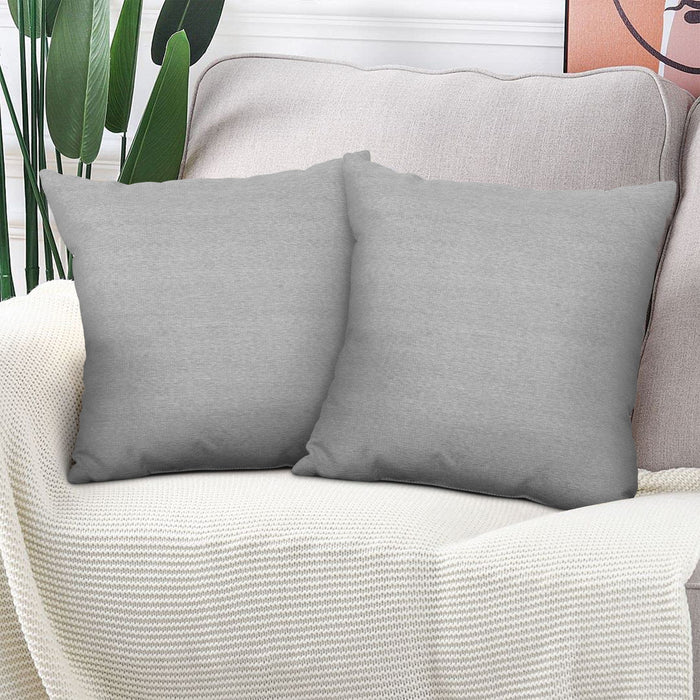 Pack Of 2 Outdoor Pillow With Inserts, 18" X 18" Gray