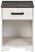 Shawburn - White / Black / Gray - One Drawer Night Stand - Open Cubby Unique Piece Furniture