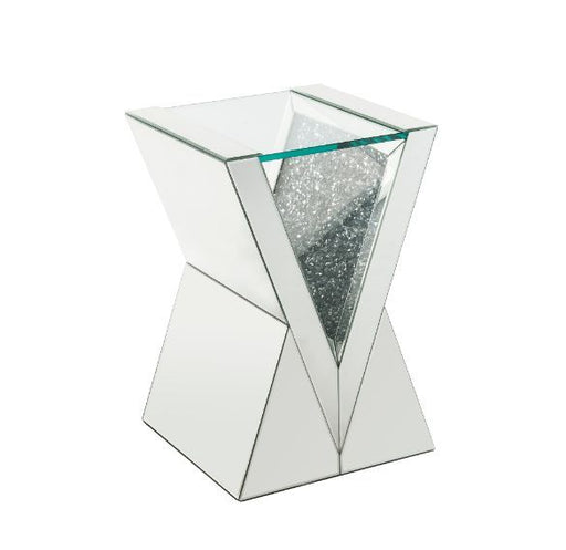 Noralie - End Table - Clear Glass, Mirrored & Faux Diamonds Unique Piece Furniture