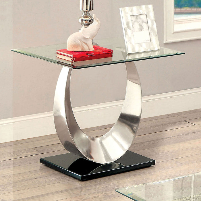 Orla - End Table - Satin Plated / Black Unique Piece Furniture