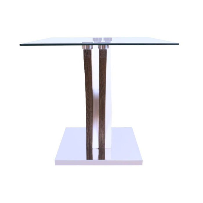 Forest - End Table - Clear Glass, White & Gray Oak Unique Piece Furniture