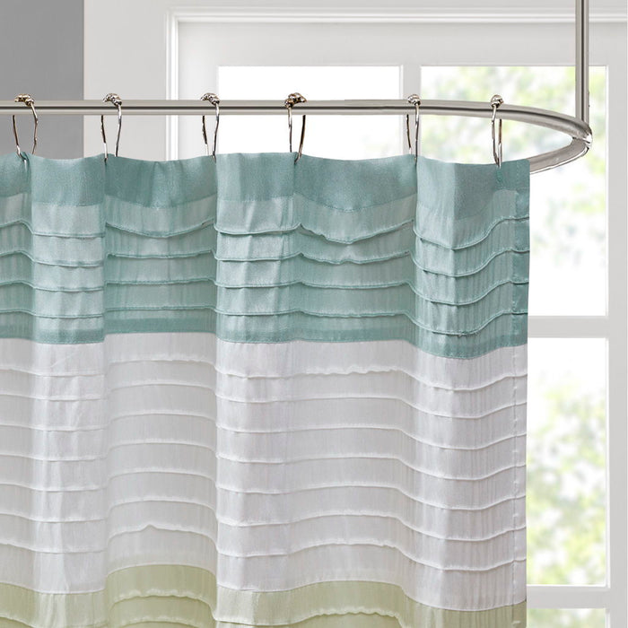 Faux Silk Shower Curtain - Green
