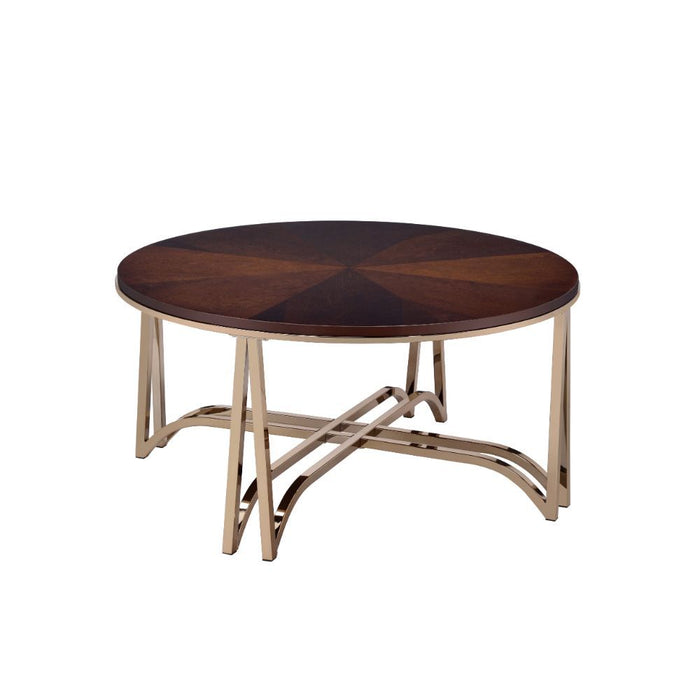 Novus - Coffee Table - Walnut & Champagne Unique Piece Furniture