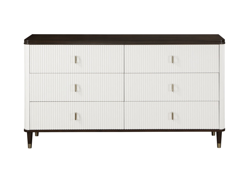 Acme Carena Dresser With Jewelry Tray, White & Brown Finish