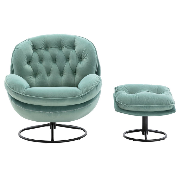 Accent Chair TV Chair Living Room Chair With Ottoman - Teal