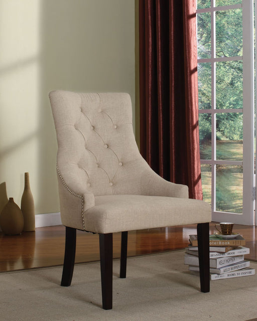 Drogo - Side Chair (Set of 2) - Cream Fabric & Walnut Unique Piece Furniture