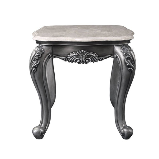 Ariadne - End Table - Marble & Platinum Unique Piece Furniture
