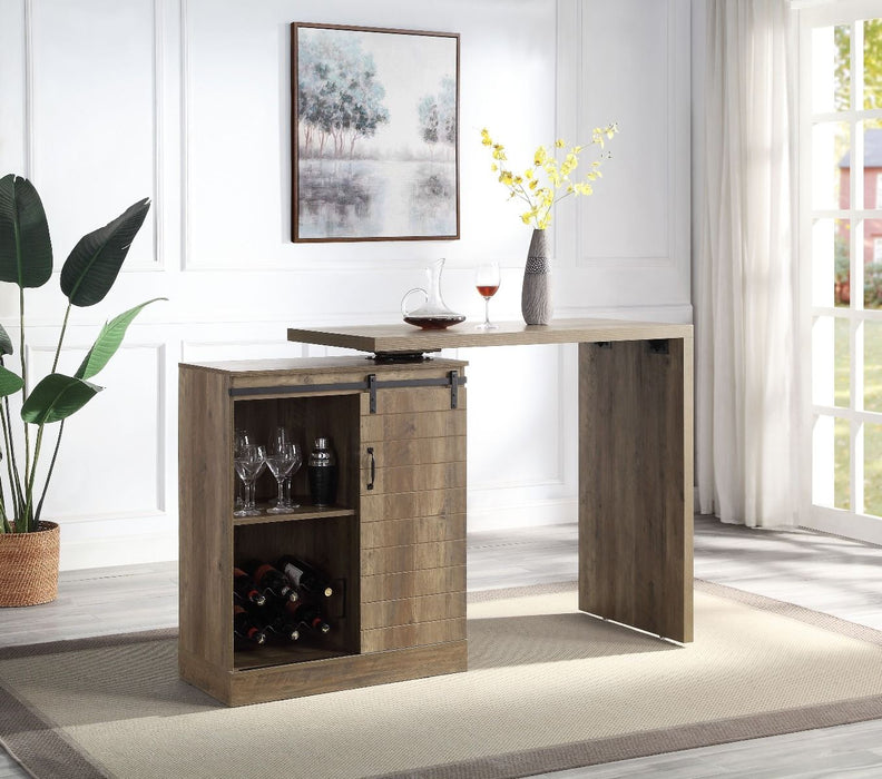 Quillon - Bar Table - Rustic Oak Finish Unique Piece Furniture