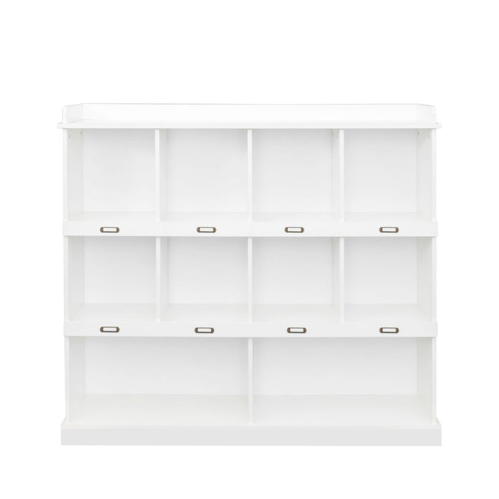 10-Shelf Bookcase - White