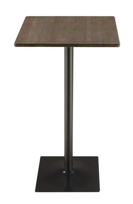 Cavalier - Square Bar Table - Dark Elm And Matte Black Unique Piece Furniture