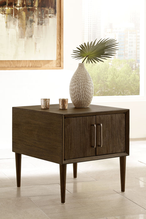 Kisper - Dark Brown - Square End Table Unique Piece Furniture