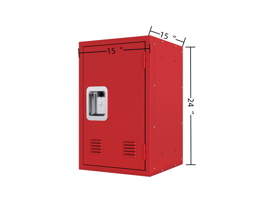 Compact Red Steel Storage Cabinet: Detachable, Ample Storage Space, Easy Assembly