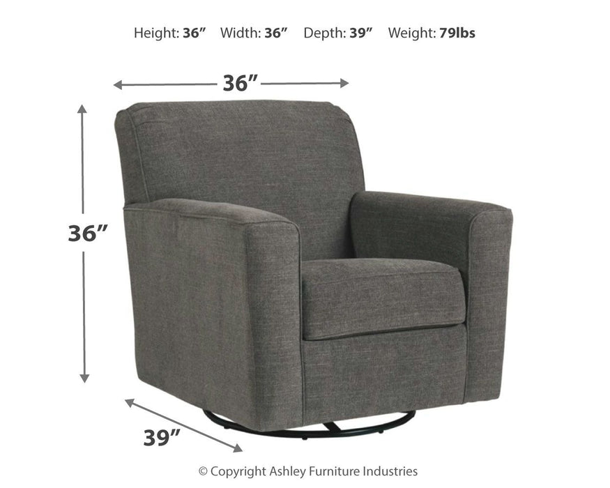 Alcona - Charcoal - Swivel Glider Accent Chair Unique Piece Furniture