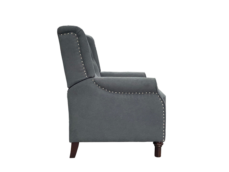 Redde Boo New Design Classic Dark Gray Waterproof Fabric Pull Button Sofa, High Back Manual Recliner Chair Cinema Home Theatre Cozy Recliner Sofa