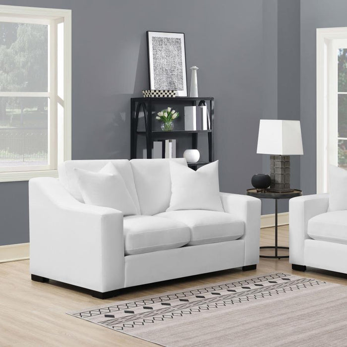 Ashlyn - Upholstered Sloped Arms Loveseat - White Unique Piece Furniture
